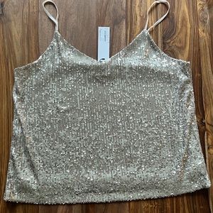 Steve Madden gold sequin cami